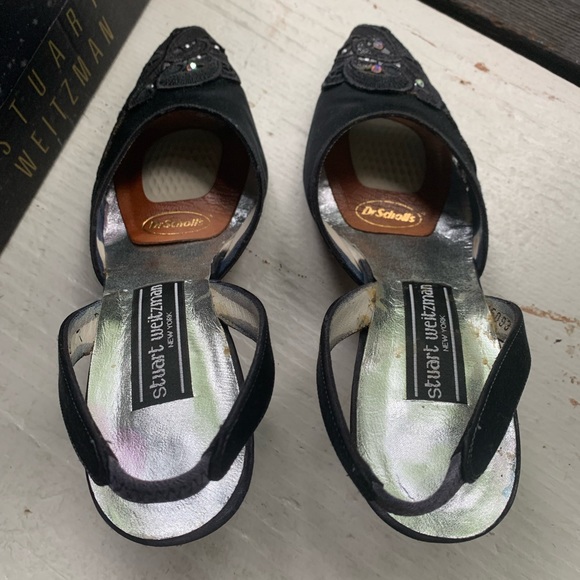 Stuart Weitzman satin black evening dress shoes in size 7 - Picture 5 of 9